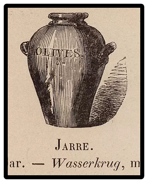 Le Vocabulaire Illustre: Jarre; Jar; Wasserkrug (engraving)