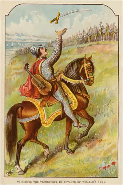 Taillefer the Troubadour in Advance of Williams Army (colour litho)