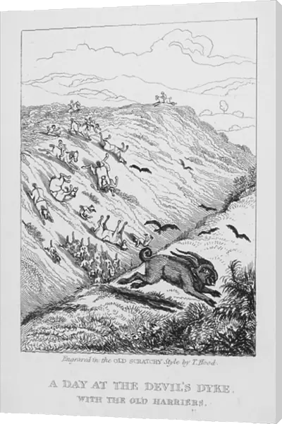A Day at the Devils Dyke, with the Old Harriers (engraving)