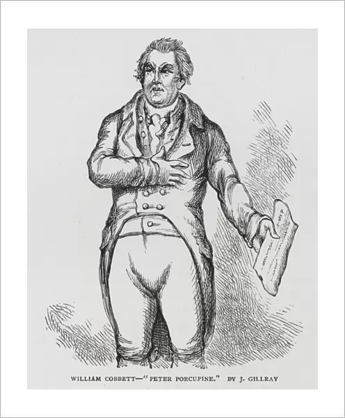 'Peter Porcupine', caricature of English Radical pamphleteer and politician William Cobbett, c1809 (engraving)