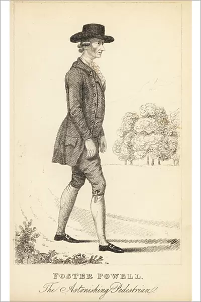Foster Powell, the astonishing 18th century pedestrian. 1869 (lithograph)