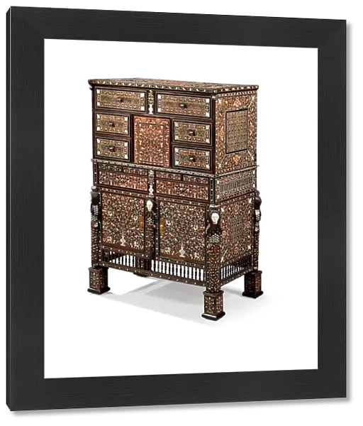 Cabinet-on-Stand, Goa, late 17th-18th century (ebony & Indian rosewood with ivory & bone inlay)