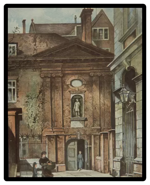 Christs Hospital for orphans, Newgate Street, London, c. 1885 (colour litho)