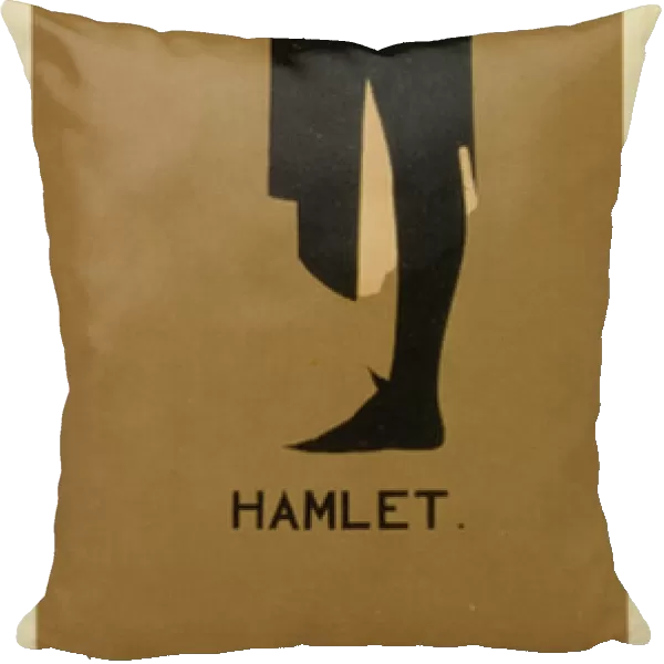 Reproduction of a poster advertising the play Hamlet (colour litho)