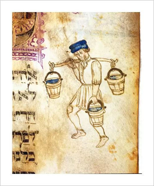 A Jewish water-carrier (vellum)