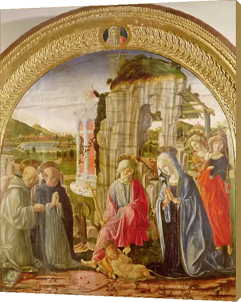 Adoration of the Child by St. Ambrose and St. Bernard (oil on panel)