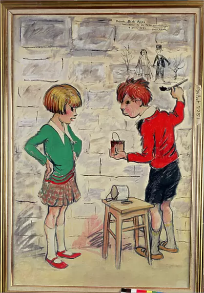 Le Poulbots aux Graffiti, 1932 (oil on canvas)