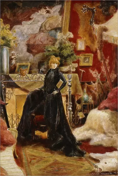 Portrait of Sarah Bernhardt, 1889 (oil on panel)