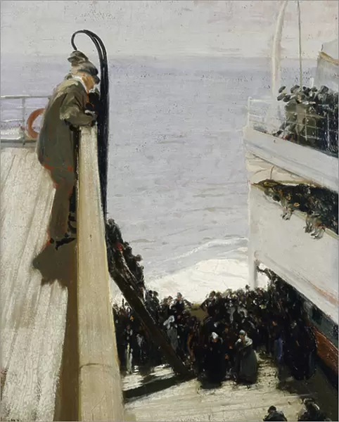 Sport on the S. S. Cedric, 1921 (oil on canvasboard)