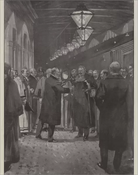 The Visit of the King of Portugal to King Edward (litho)