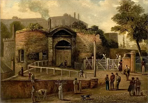 View of the Castle Gateway, Nottingham (oil on board)