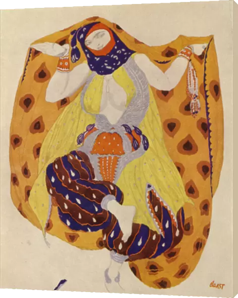 Odalisque, costume design by Leon Bakst for a Ballets Russes production of Scheherazade (colour litho)