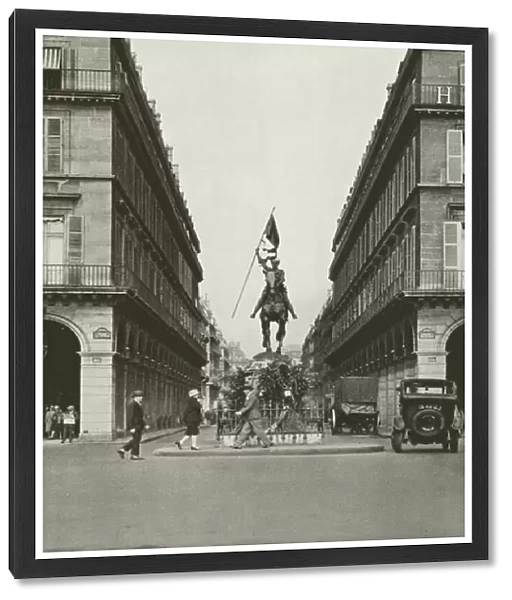 Paris: Place de Rivoli, Statue de Jeanne d Arc (b  /  w photo)