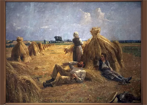 Midday. Painting by Eugene Damascus (1844-1899), oil on canvas, 1893, 116 x 89 cm. French Art, 19th century. Musee de l Ardenne, Charleville Mezieres