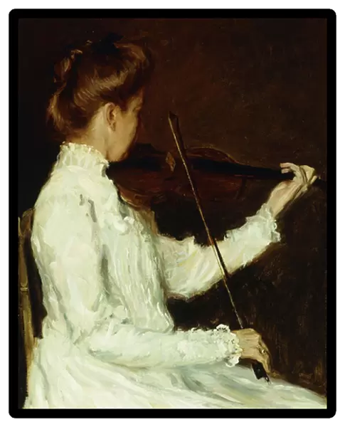 The Violinist, (oil on canvas)