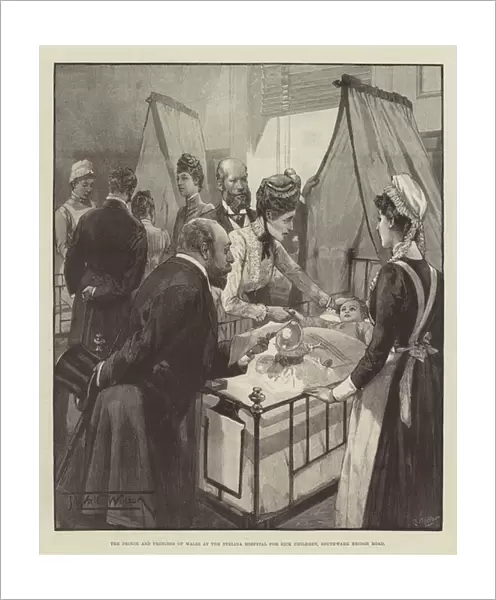 The Prince and Princess of Wales at the Evelina Hospital for Sick Children, Southwark Bridge Road (engraving)