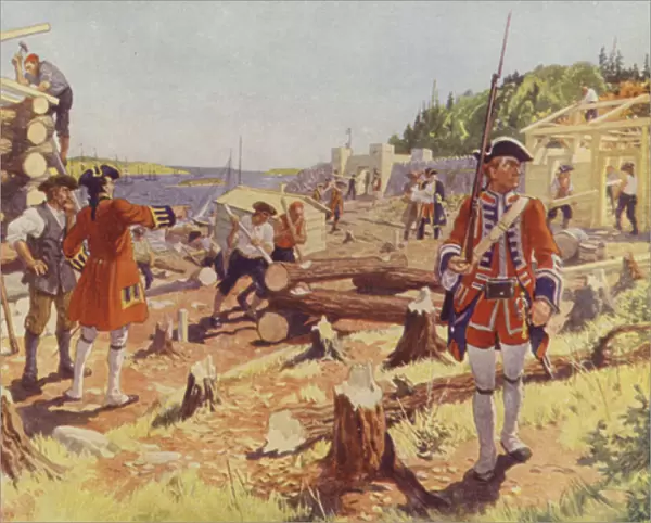 The Founding of Halifax (colour litho)