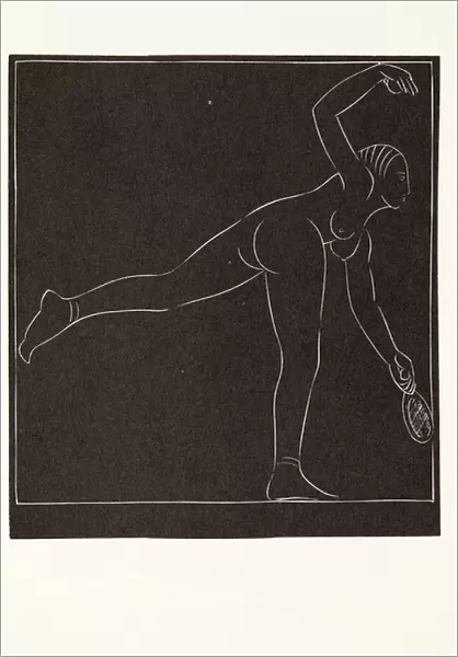 The Tennis Player, 1923 (wood engraving)