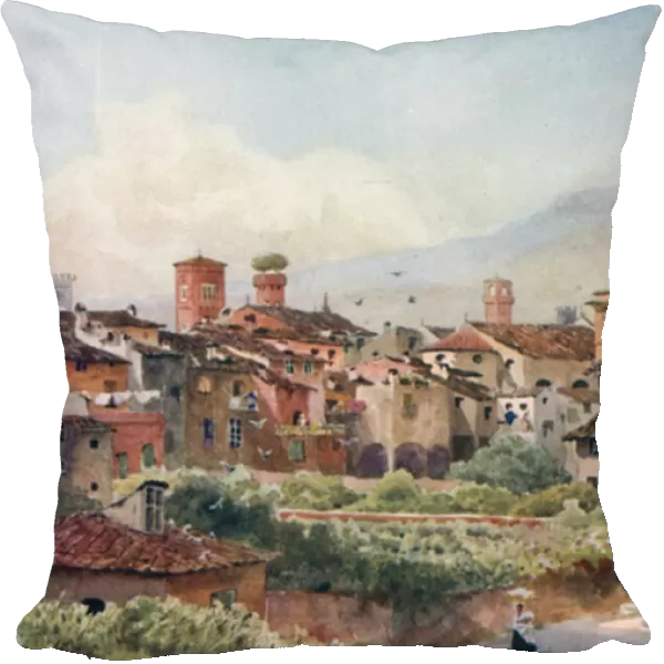 Lucca. From the City Walls (colour litho)