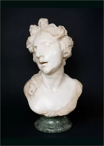 Bust of Cleopatra, c. 1680-90 (creamy-white marble, carved in the round, supported on a circular verde antico socle)