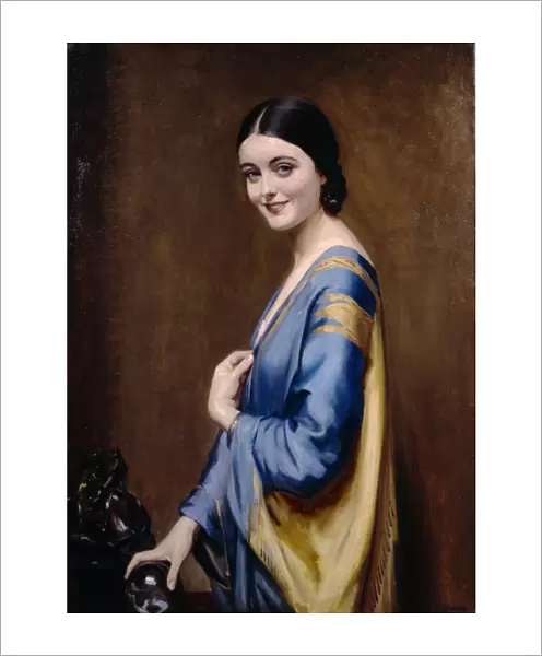 Blue and Gold Dress (oil on canvas)