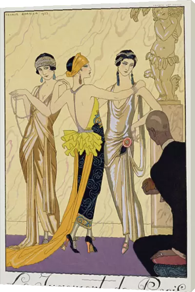 The Judgement of Paris, 1920-30 (pochoir print)