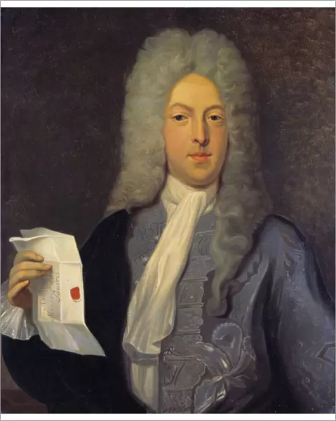 Portrait of John Law (1671 - 1729) Financial Controller, Scottish Financial who caused bankruptcy in 1720 (Event of Quincampoix Street). Painting by Casimir Balthasar (1811-1875), 1843. 79 x 65 cm. Versailles