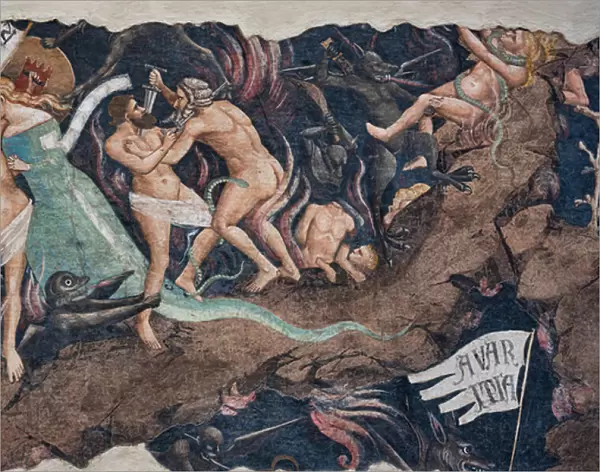 Punishment of the Lustful, fragment from the cycle of detached frescoes The Triumph of Death, Last Judgement and Hell, c. 1350 (detached fresco)