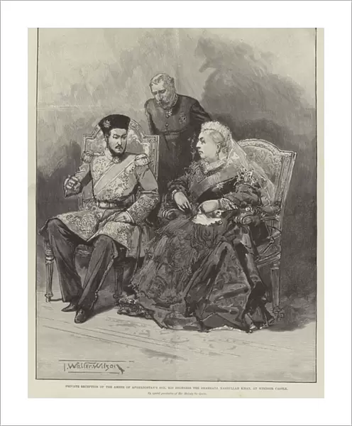 Private Reception of the Ameer of Afghanistans Son, His Highness the Shahzada Nasrullah Khan, at Windsor Castle (engraving)
