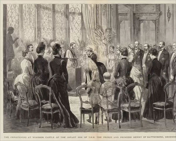 The Christening at Windsor Castle of the Infant Son of TRH the Prince and Princess Henry of Battenberg, 18 December 1886 (engraving)