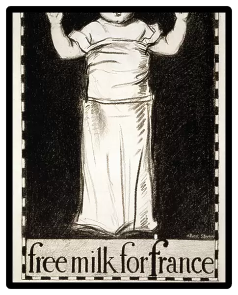 Free Milk for France, pub. 1917 (colour litho)
