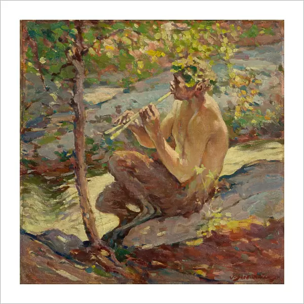 Faun, late 19th century to early 20th century (oil on board)