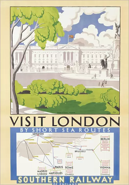 Visit London, poster advertising Southern Railway, 1929 (colour litho)
