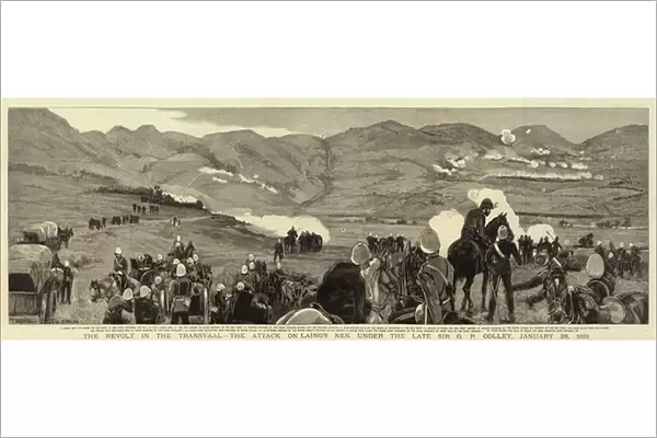 The Revolt in the Transvaal, the Attack on Laings Nek under the Late Sir G P Colley, 28 January 1881 (engraving)