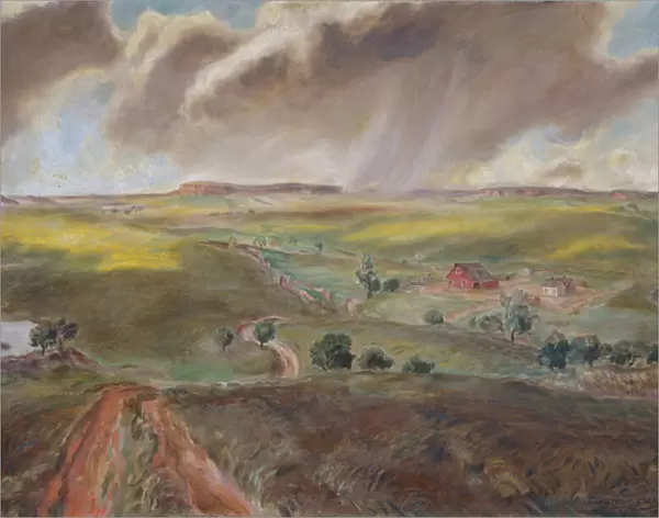 Spring Shower (Western Kansas Landscape), 1931 (oil on canvas)
