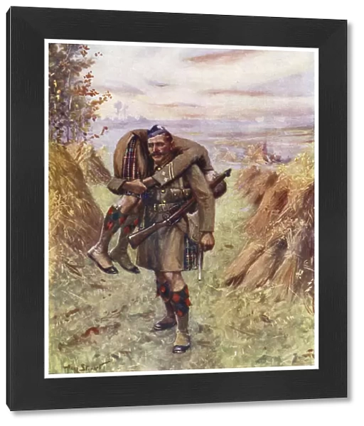 Private Ross Tollerton winning the Victoria Cross, 14 September 1914 (colour litho)