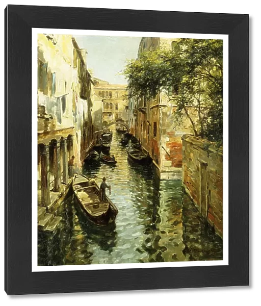 Sunlight: The Rio Sant Aponal, Venice, (oil on canvas)