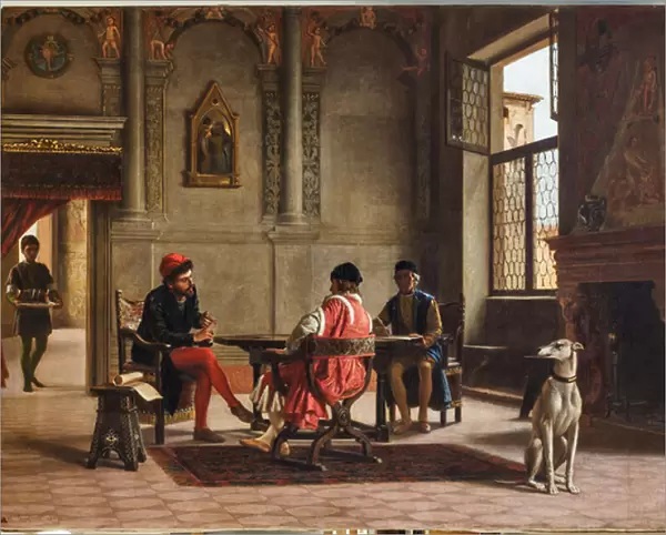 Ludovico Ariosto as ambassador meeting Alberto Pio (oil on canvas)