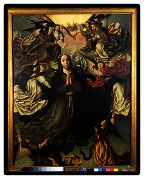 L assomption de la Vierge Marie (The Assumption of the Blessed Virgin Mary) - Oil on wood by Vasco Fernandes (Grao Vasco) (c1475-c1542) - Dim : 132x104 cm - Museu Nacional de Arte Antiga, Lisbon