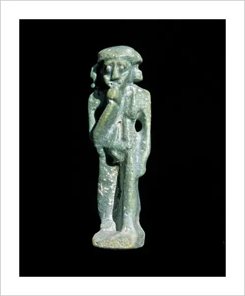 Statuette of the deity of Egyptian origin Horus, child, 7th or 6th century BC (Glass paste sculpture)
