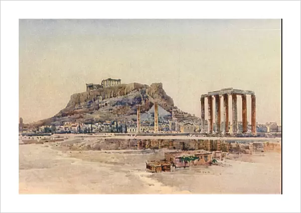 Acropolis, Athens, Greece (colour litho)
