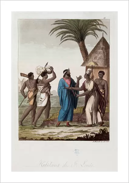 Inhabitants of Saint Louis of Senegal - in 'The old and modern costume'by Ferrario, ed Milan, 1819-20
