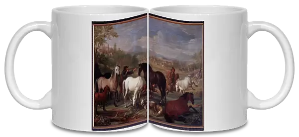 Landscapes with Horses Painting by Jan Hamilton (17th century) Dim 60x90 cm Genes, Musei di Strada Nuova (ex Palazzo Bianco)