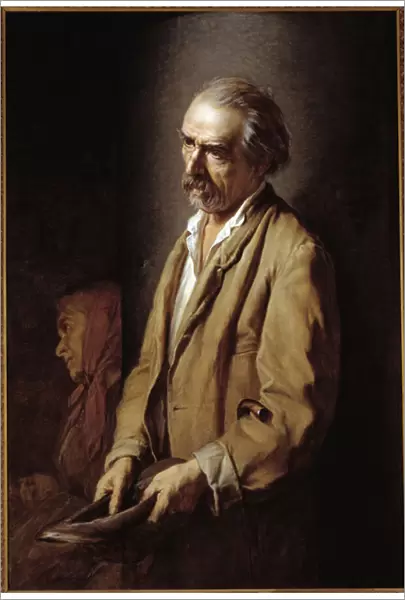 Self Portrait (Self-Portrait) Painting by Michelangelo Pittatore (1825-1903) 1894 Dim 107x73 cm Asti, Pinacoteca Civica