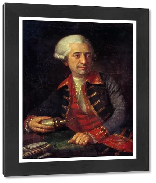 Portrait of Antoine Louis Lavoisier (1746-1794) French chemist in uniform as Inspector General of Powders of Armees of Land and Sea. Painting by Francois-Louis Brossard de Beaulieu (1727-1810). Chateaux de Versailles and Trianon, Versailles, France