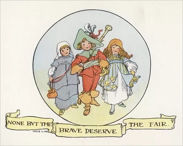 Proverbs Improved: None But The Brave Deserve The Fair (colour litho)