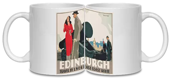 Poster advertising LNER east coast routes to Edinburgh, 1935 (colour lithograph)