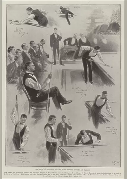 The Great Championship Billiard Match between Roberts and Dawson (engraving)