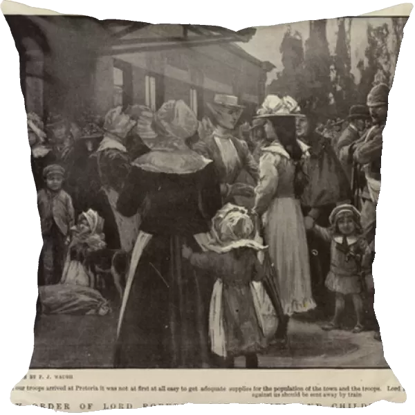 By Order of Lord Roberts, Boer Women and Children leaving Krugersdorp Station (litho)