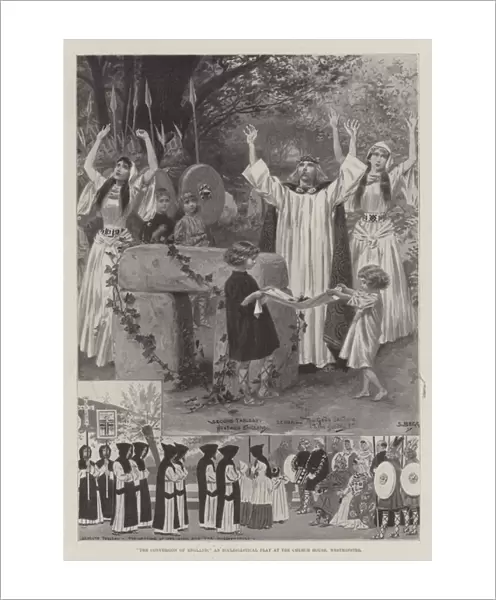 'The Conversion of England, 'an Ecclesiastical Play at the Church House, Westminster (litho)